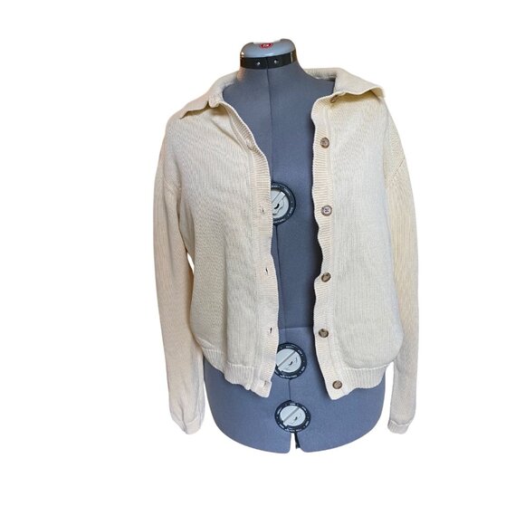 Butter yellow cardigan with collar - Picture 5 of 5